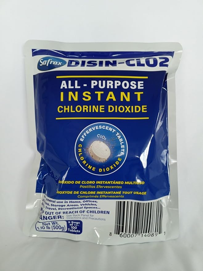 DISIN-CLO2 Multi-Purpose Instant Chlorine Dioxide Tablets – Fast-Acting Cleaning & Deodorizing Tablets for Home, Kitchen & Travel – Freshness Booster for Surfaces, Water Containers & Everyday Use