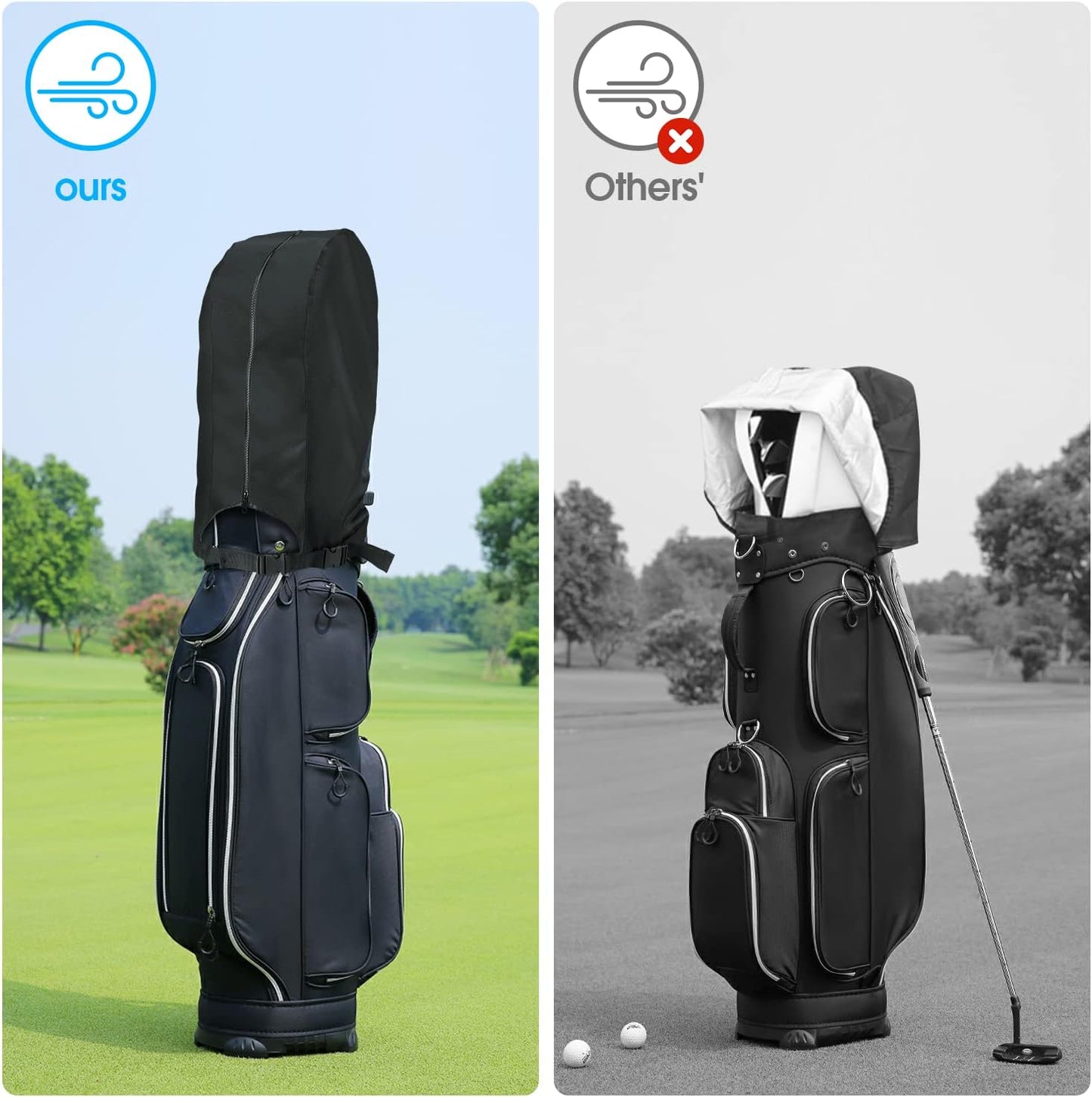 Golf Bag Rain Cover - Waterproof Golf Bag Cover Hood for Men Women,for Stand Bags & Carry Cart