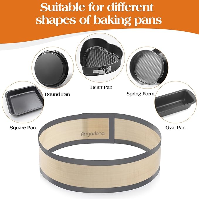 Silicone Baking Mat for Springform Pan,Prevent cake from Sticking to Side,Easy Clean & Non Sick Silicone Baking mat for Cheesecake Pan (2 pcs)