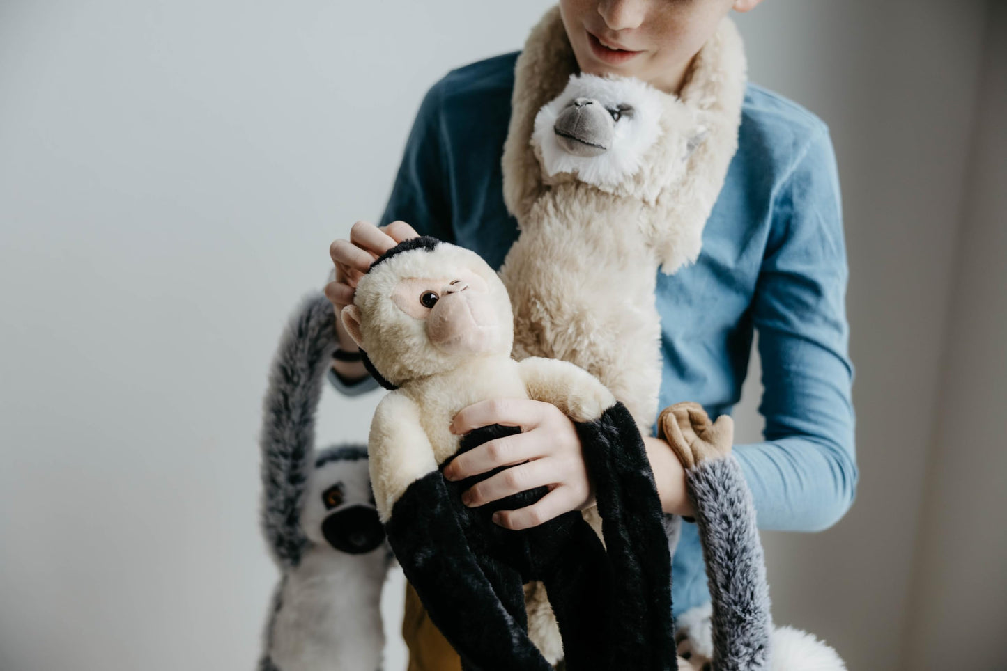 The Petting Zoo Hanging White-Handed Gibbon Monkey Stuffed Animal Plushie, Gifts for Kids, Wildlife Animals, Monkey Plush Toy 20 Inches