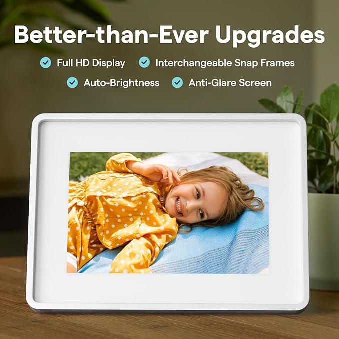 Skylight Digital Picture Frame 2 – 10" Full HD Wi-Fi Touch Screen, 16GB Digital Photo Frame, Load Photos & Videos Directly from Phone, Anti-Glare – Personalized Gifting, Aluminum Metal Shadow Box