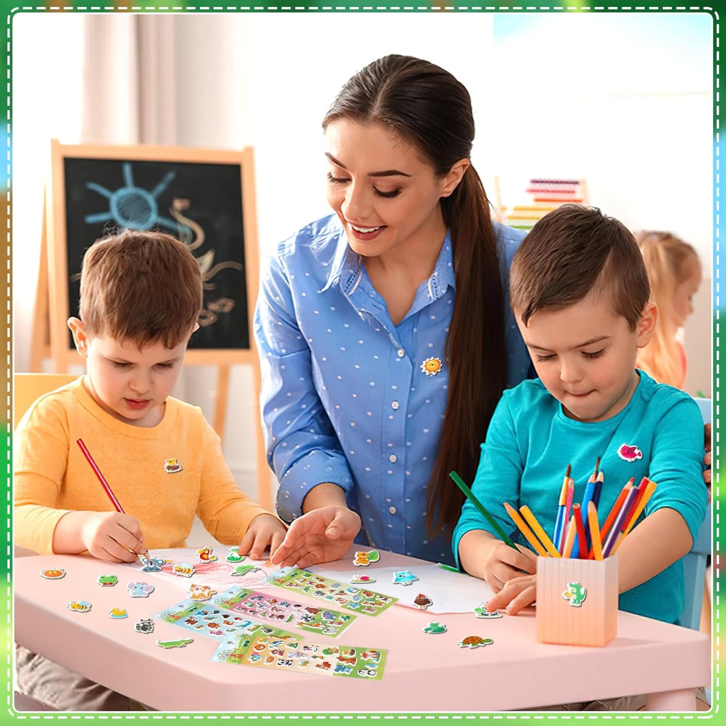 UPINS 12 Sheets Animal Stickers for Kids, 3D Puffy Stickers Bulk Self-Adhesive Cartoon Forest Animals Stickers Assorted Cute Animals Reward Stickers for Kids Classroom DIY Crafts Decorations