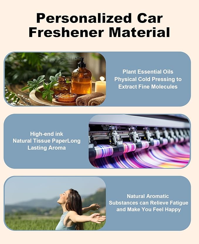 Personalized Double-Sided Custom Car Air Freshener - 100% Natural Material - Various Fragrance Types - Long-lasting Scent - Ideal for Car, Home, and Gifting (Heart)