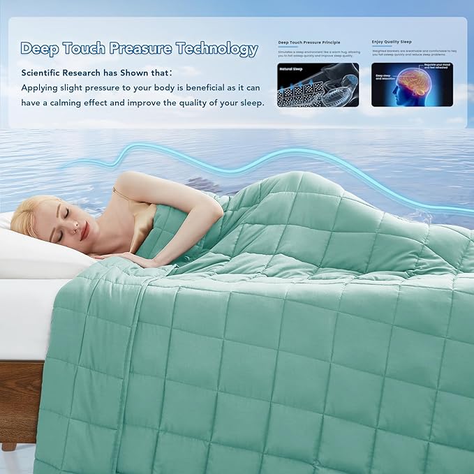 Topcee Weighted Blanket (5 lbs, 36" x 48") Cooling Throw Heavy Blanket for Sleeping Apply to 40-60 lbs, Soft Thick Breathable Blanket with Glass Bead, Easy Care
