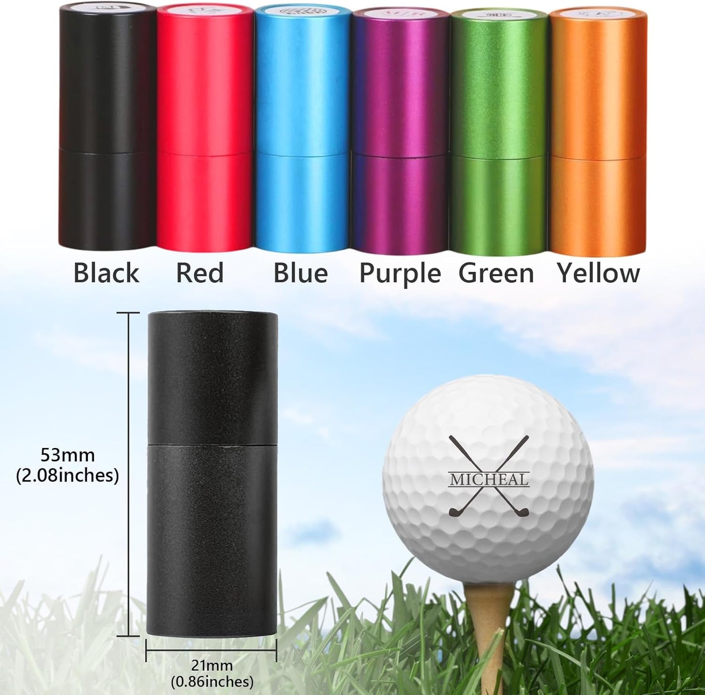 Custom Golf Ball Stamp Marker, Waterproof Golf Ball Marking Gift for Golf Lover Men & Dad Husband, Golf Ball Personalized Stamp with Monogram Logo Design, Golf Balls Stamp