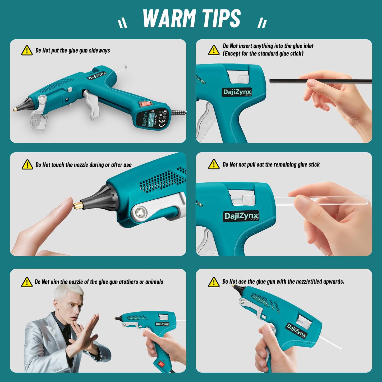 DajiZynx 100W Hot Glue Gun Kit with 30 Glue Sticks - Heavy Duty Fast Heating Glue Gun for DIY Crafts, Home Repairs, Woodworking, and Arts - Professional-Grade Tool for Crafters, Artists, and DIYers