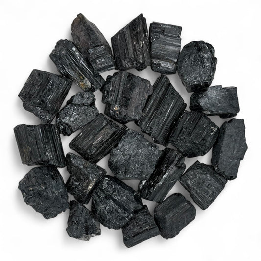Rough Black Tourmaline Crystals - Raw Natural Black Tourmaline Stones Bulk - Crystal Healing (1-2", 5, units)