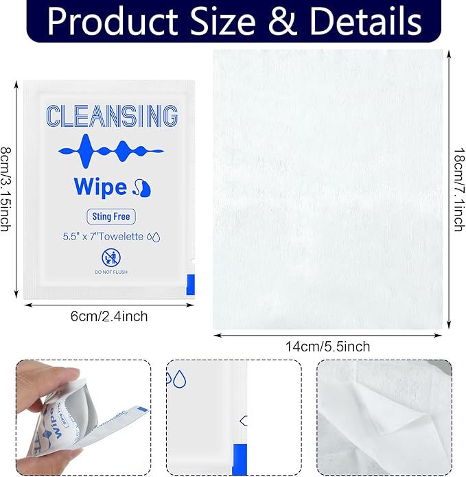 Timgle 200 Count Hearing Aid Wipes Individually Wrapped Cleaning Towelettes Phone Cleaning Wipes Laptop Cleaner Wipes for Earwax Earbuds Sweat Earmold Earplugs in Ear Monitors Clean Removal