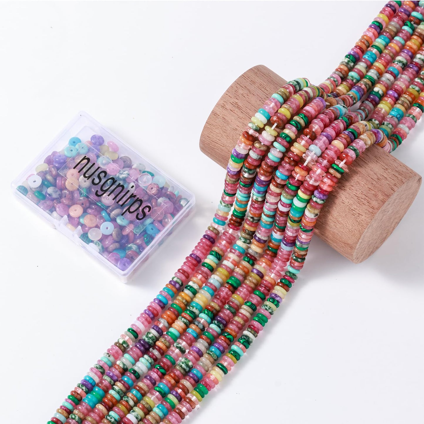 Natural Dark Mix Colored Stone Disk Spacer Beads 6x2mm 38cm/str Flat Rondelle Loose Semi Gemstone Caps for Making Bracelets Necklace