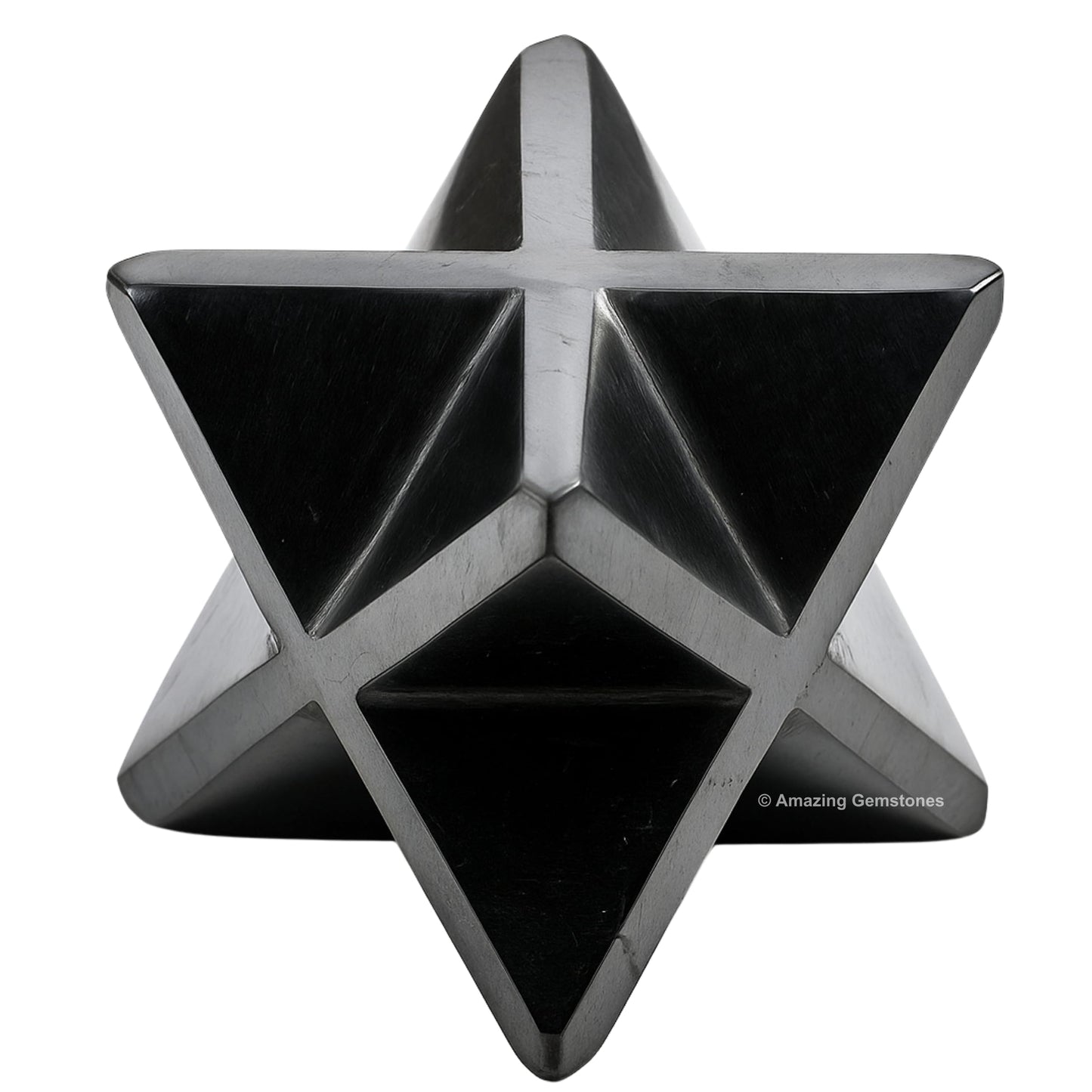 Amazing Gemstone Shungite Merkaba Crystal - 0.75 Inches Metaphysical Merkaba Star for Meditation - Energetic Tetrahedron Crystal and Healing Stones and Healing (15-20mm)