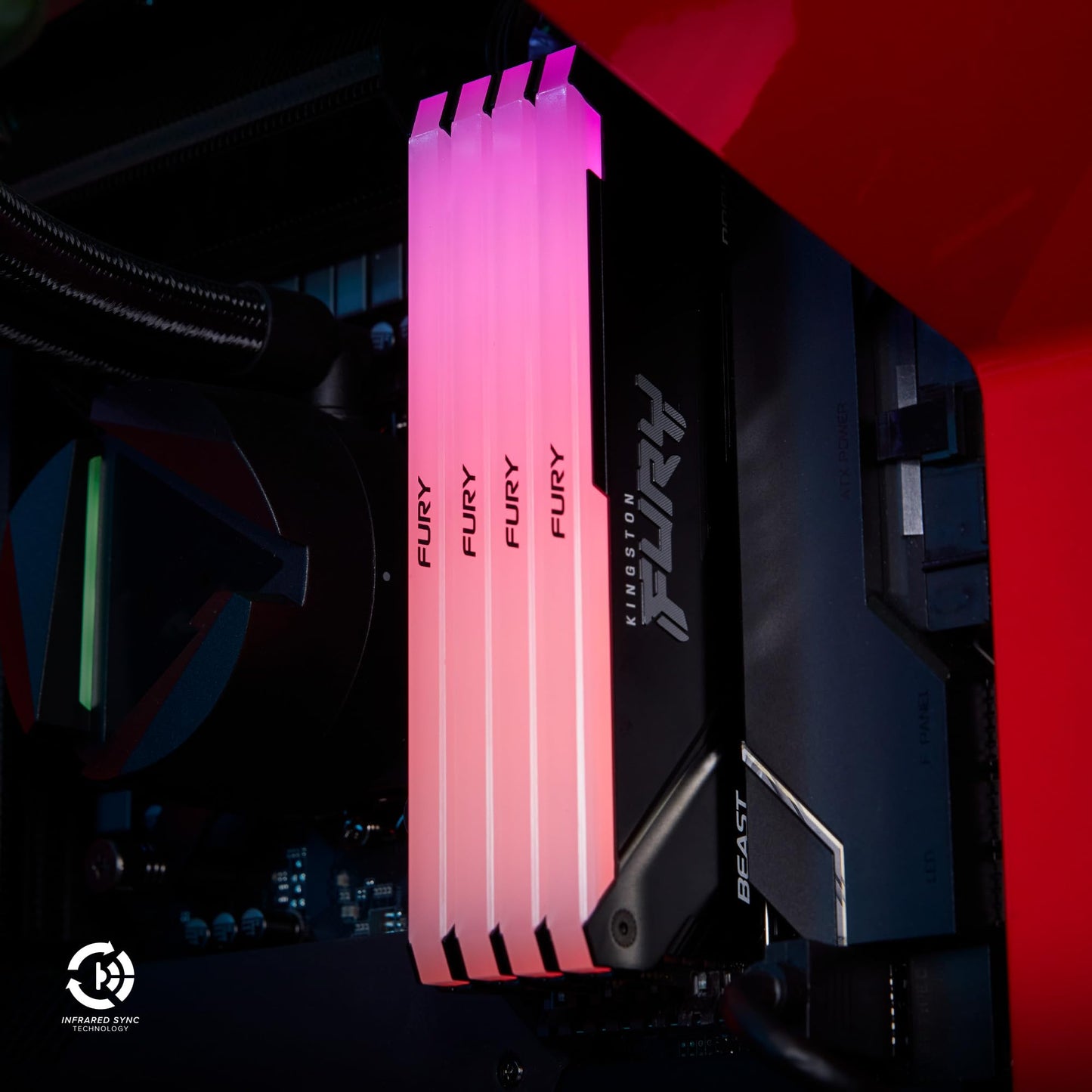 Kingston Fury Beast Rgb 16Gb 2666Mt/S Ddr4 Cl16 Dimm (Kit Of 2) Computer Memory Kf426C16Bb2Ak2/16