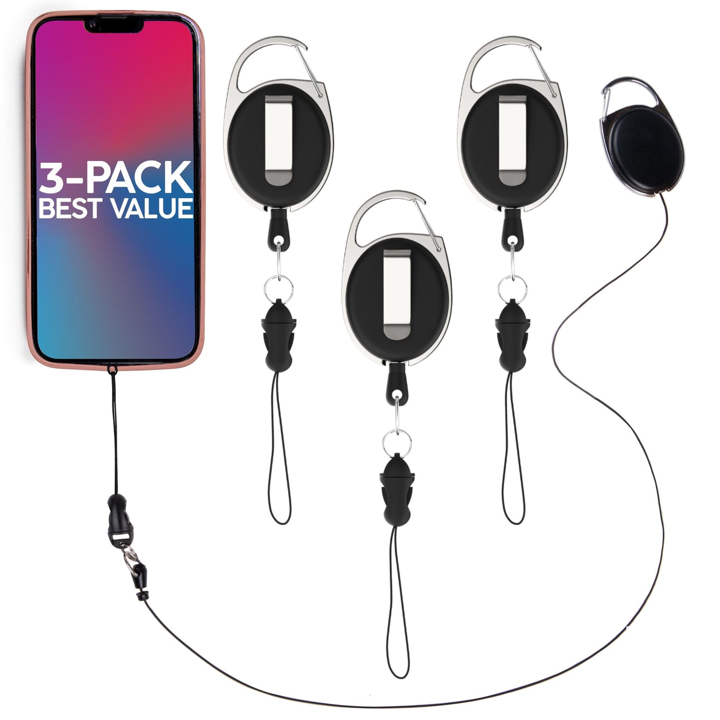 Securisee Phone Assured Retractable Tether - Never Lose Your Device With Our Durable Leash - Anti-Theft And Anti-Drop Phone Lany