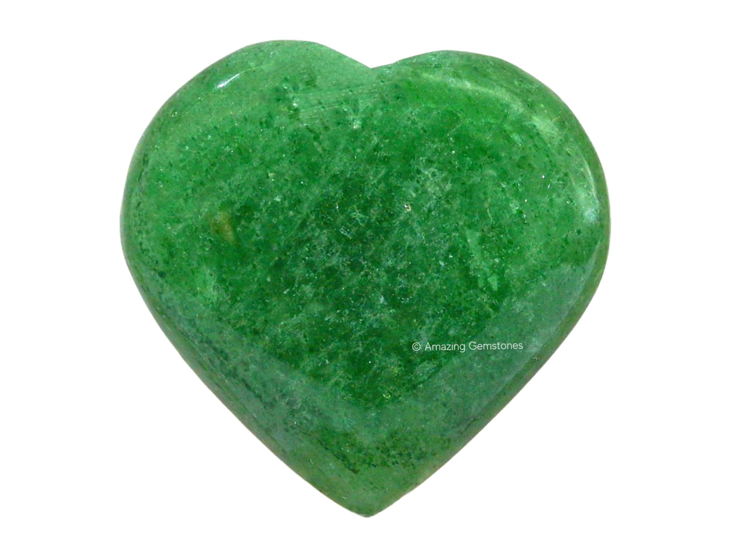 Amazing Gemstone Green Strawberry Quartz Crystal Heart Palm Stone - Pocket Massage Worry Stone for Natural Body Chakra Balancing, Reiki Healing and Crystal Grid