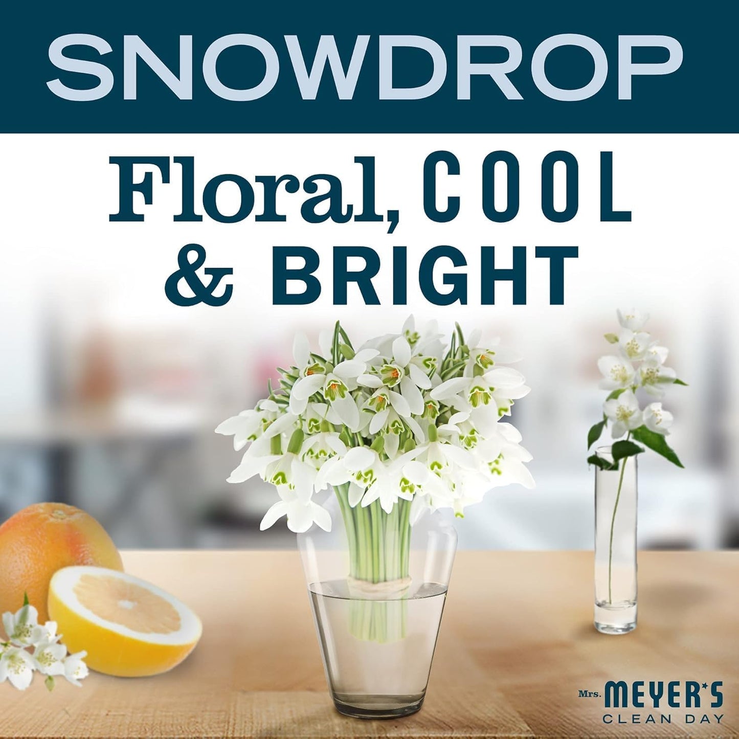 MRS. MEYER'S CLEAN DAY Liquid Dish Soap, Biodegradable Formula, Limited Edition Snowdrop, 16 Fl. Oz - Pack of 3