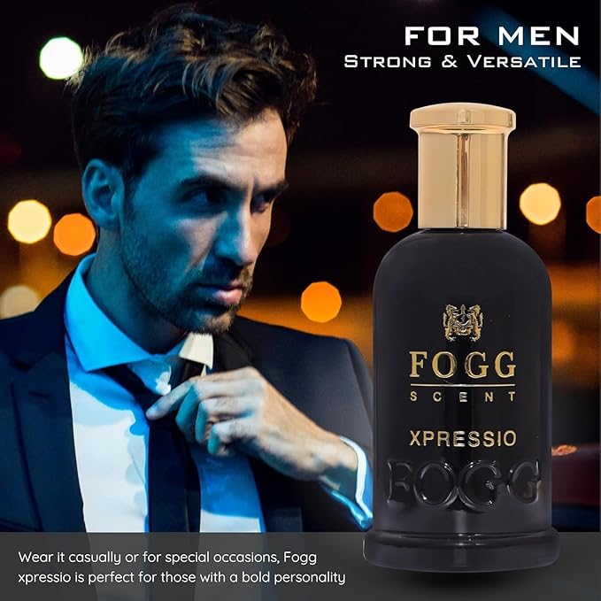 Fogg Scent Xpressio Eau de Parfum for Men | Fresh Aromatic Perfume | Modern Fragrance with Grapefruit, Sage & Patchouli | Long Lasting EDP | Ideal for Office, Party & Daily Wear | 3.38 oz (100 ml)