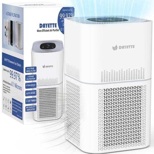 Dayette Hepa Air Purifiers For Home Large Room Up To 2200Ft, Air Purifiers For Bedroom With Air Quality Sensor, H13 True Hepa Fi