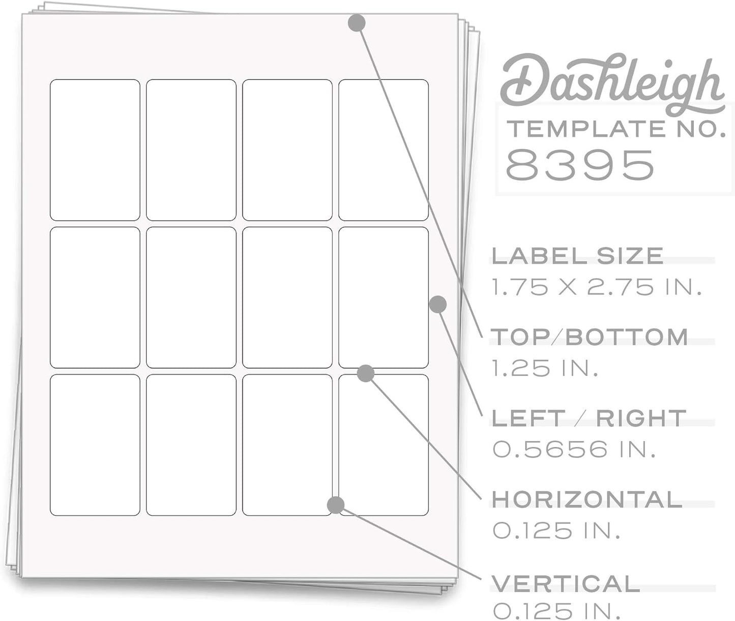 120 Labels for 4 oz Jars, 1.75 in. x 2.75 in. (White Waterproof Vinyl (Inkjet only))