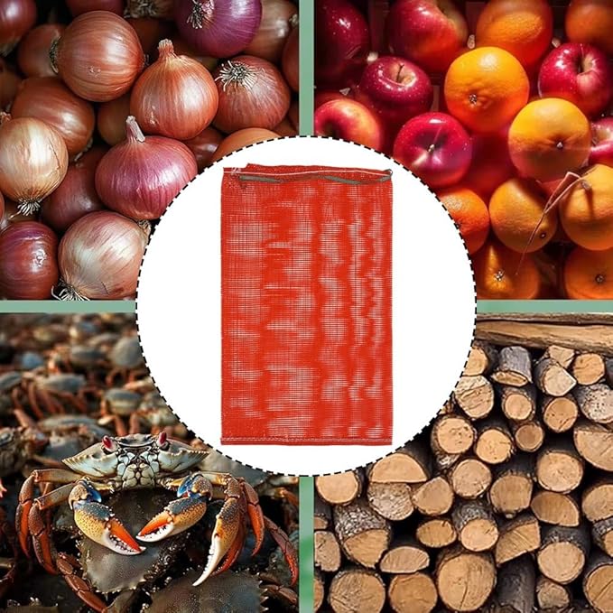 Reusable Produce Mesh Bag 20pcs Extra Large Washable Mesh Bags, Ventilated Storage Sack Drawstring Onion Storage Bag for Fruit, Vegetable