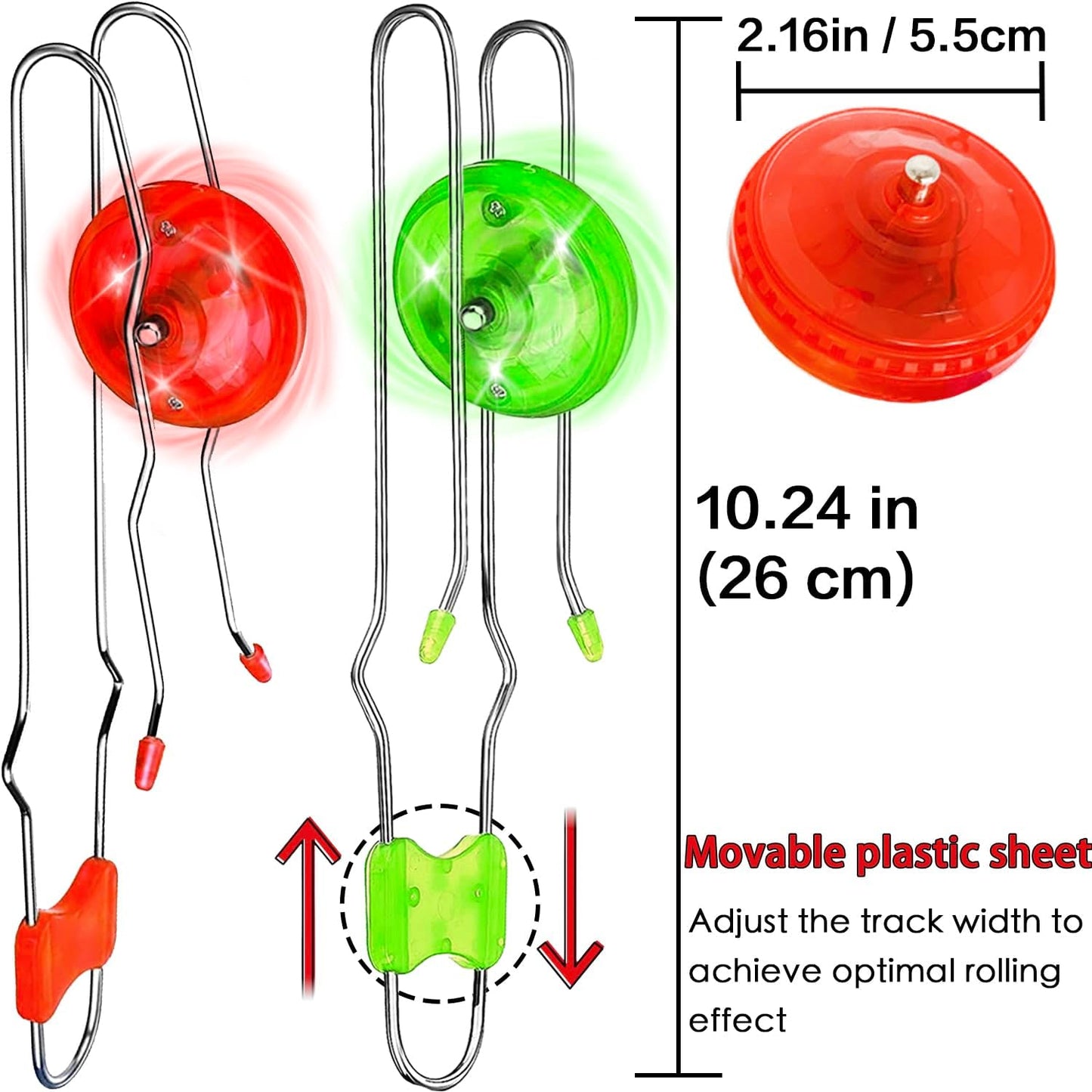 Stocking Stuffers for Kids Toys Boys 3pcs Light Up Gyro Wheel Toy Birthday Gifts for Men, Magic Rail Twirler Magnetic Yoyo Spinner Sensory Fidget Toys for Kids Ages 3-5-7 4-8-12 Year Old Boys & Adults