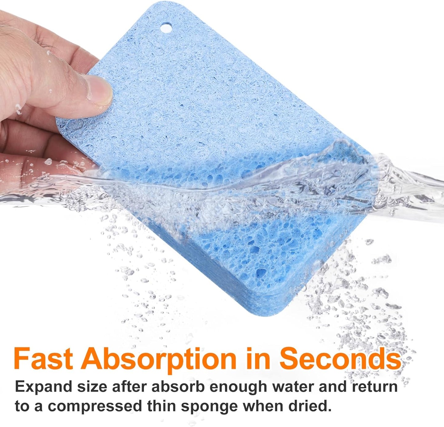 HARFINGTON 12pcs Kitchen Sponges Compressed Non-Scratch Scrub Sponge Dual Sided Cleaning Sponges with Hanging Ring for Household Use for Kitchen Household Bathroom