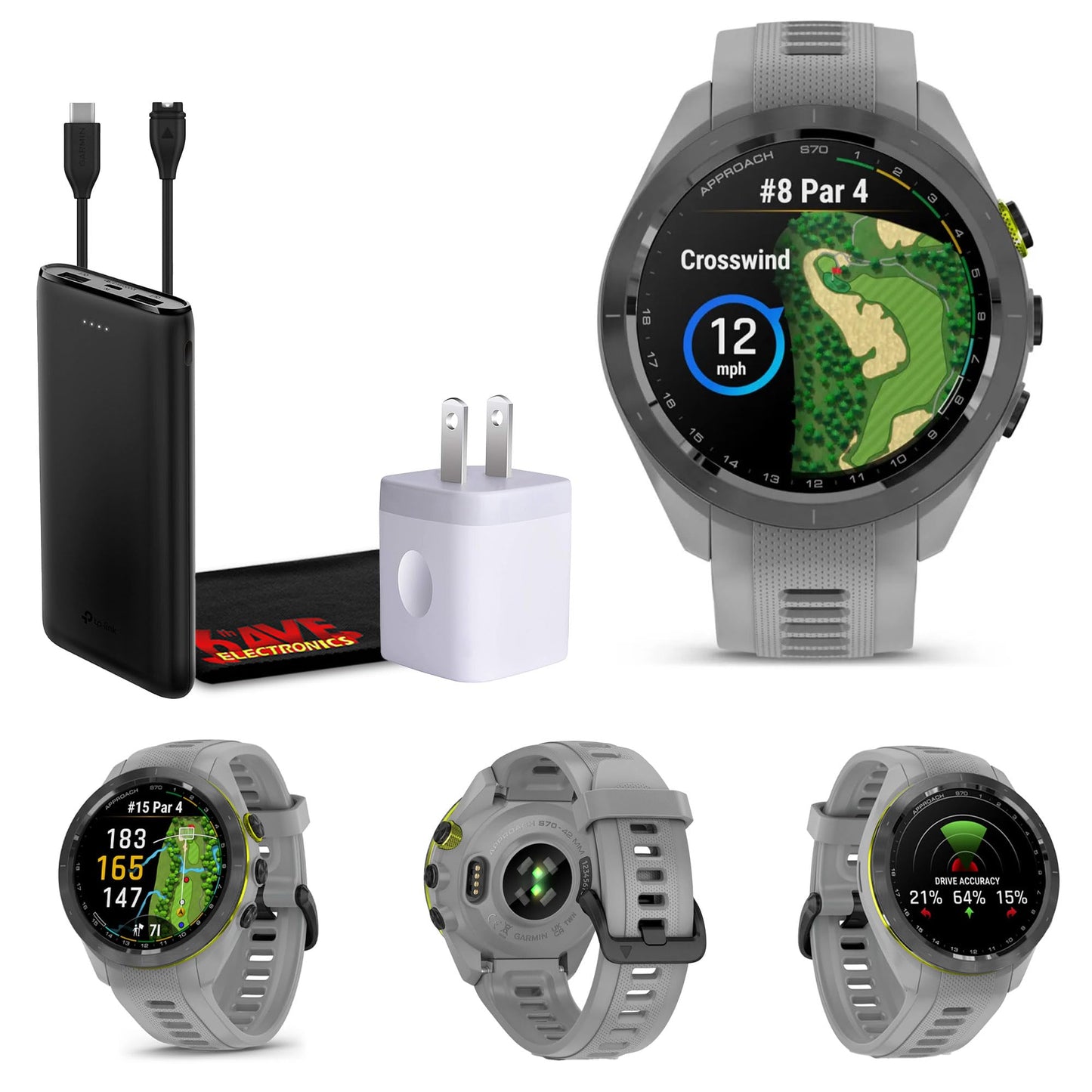 Garmin Approach S70 42Mm Gps Golf Fitness Tracker Premium Smartwatch For Men, Lightweight 1.2 Touchscreen Amoled Display And 420
