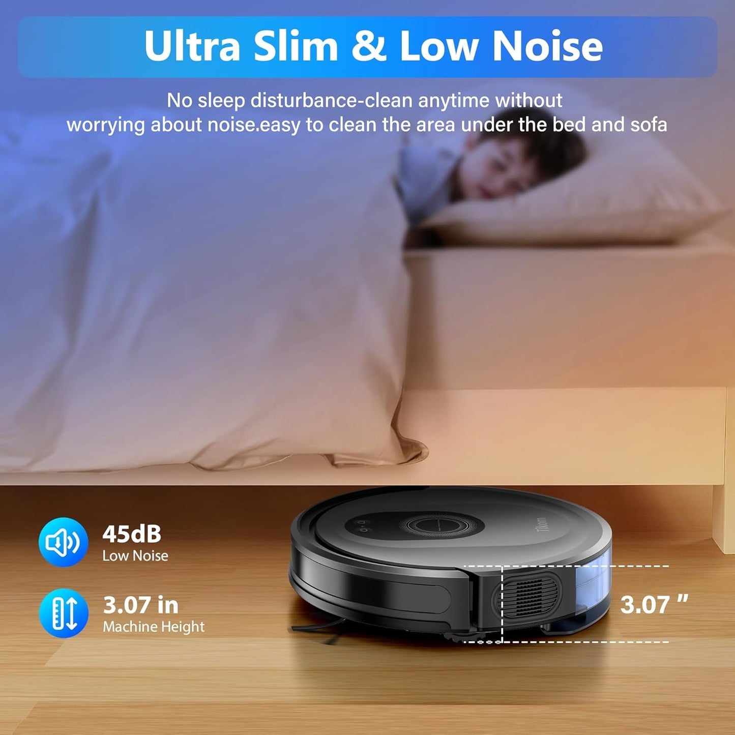 Robot Vacuum and Mop Combo, 5000Pa Robotic Vacuum Cleaner, 150 Min Max, App & Remote Control, Ideal for Hard Floor, Carpet, Pet Hair, Self-Charge(G8000 Max)