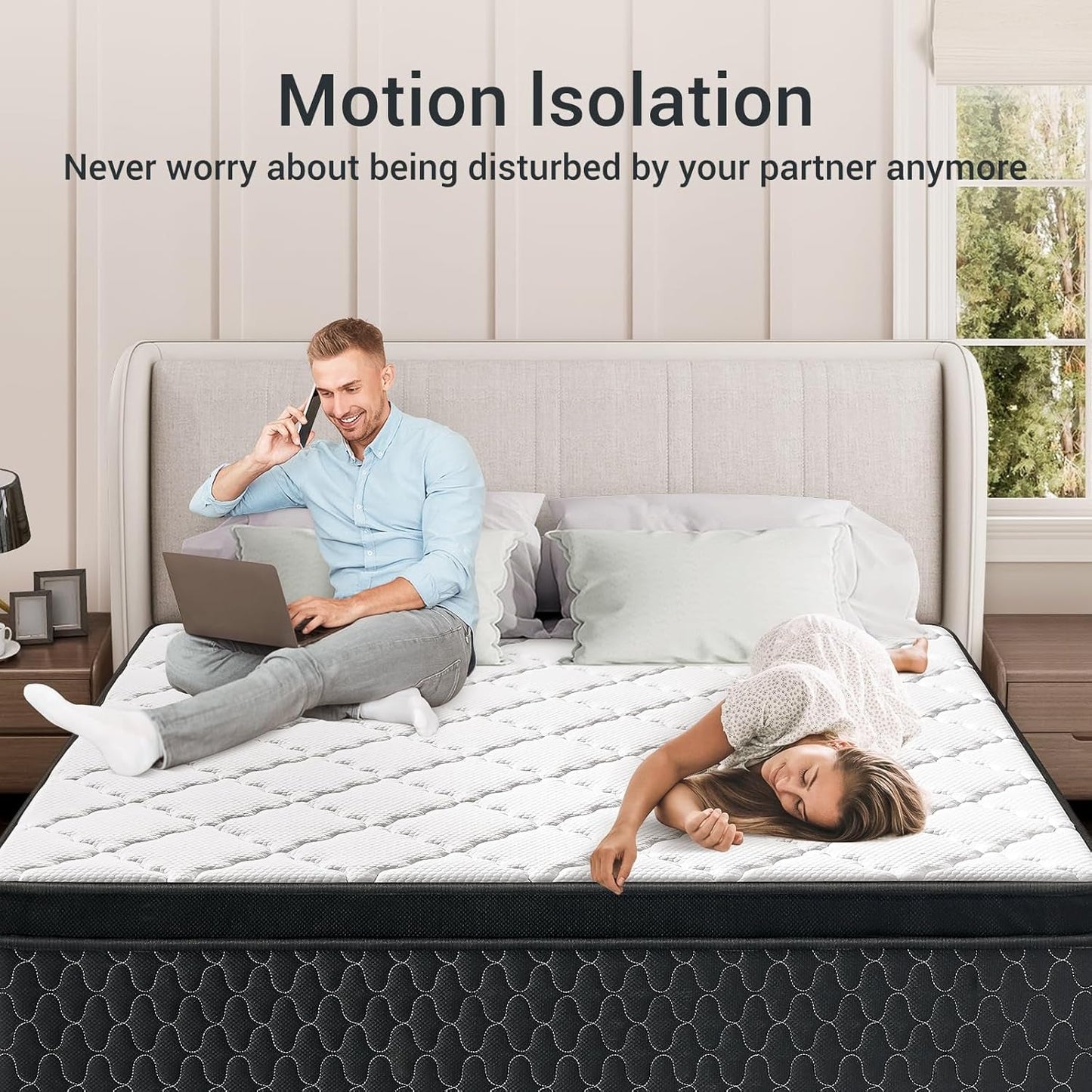 12 Inch Full Size Mattress,Memory Foam Hybird Mattress in a Box with Individually Wrapped Pocket Springs,Motion Isolation,Pressure Relief,Strong Edge Support, Medium Firm