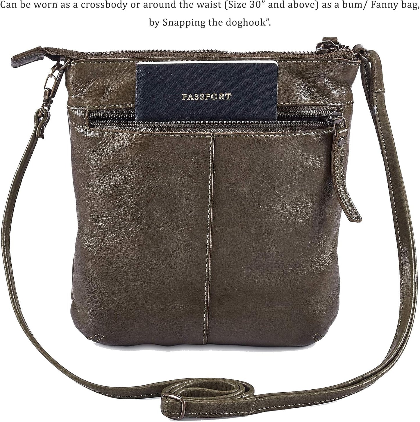 Crossbody Sling Bag for Women Small Real Leather Purse Vintage Travel Crossover Shoulder Bag Handmade