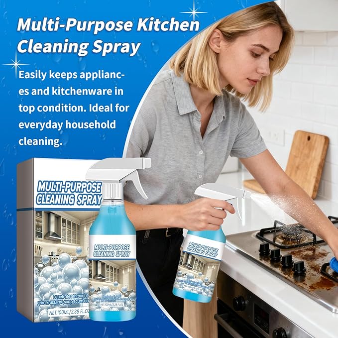 2PCS Spray Splash Cleaner, 2026 New Multi-Purpose Handheld Degreaser, Powerful Foam Sprays for for Kitchen, Easy to Use Rust Remover for Kitchenware, Grime Remover Spray for Home Family