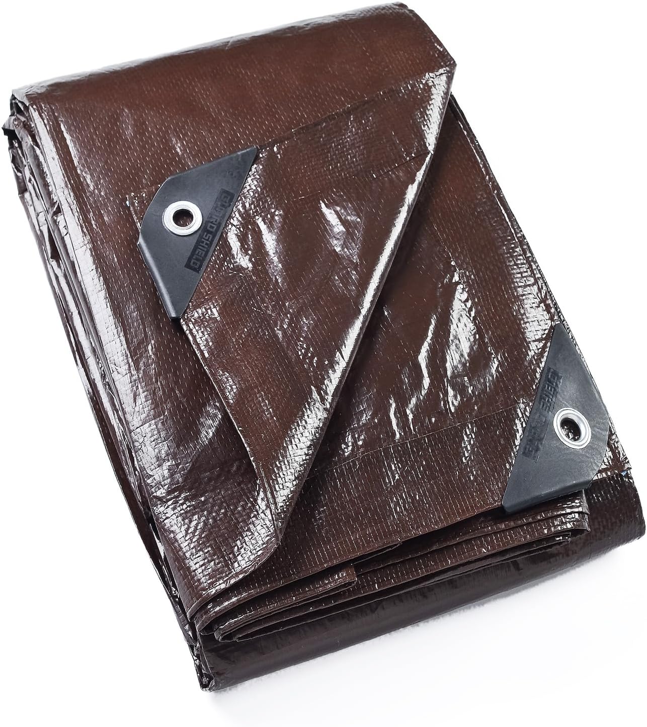 GUARD SHIELD Brown Tarp 12x16 Feet Waterproof Tarps Lightweight Camping Tarp Outdoor Multi Purpose Poly Cover 6mil