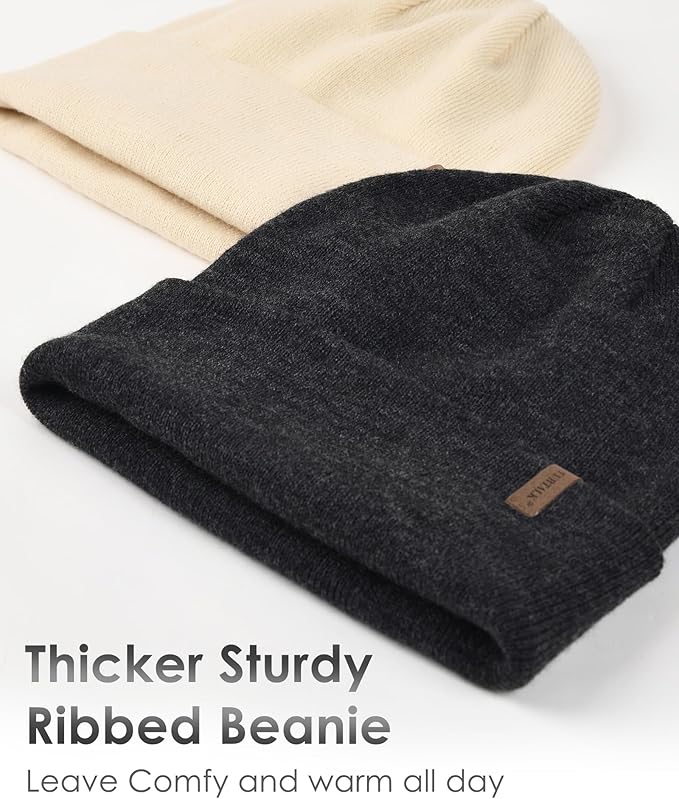 FURTALK Beanie for Men Women Cuffed Thick Knitted Unisex Winter Hat Beanies Skull Cap