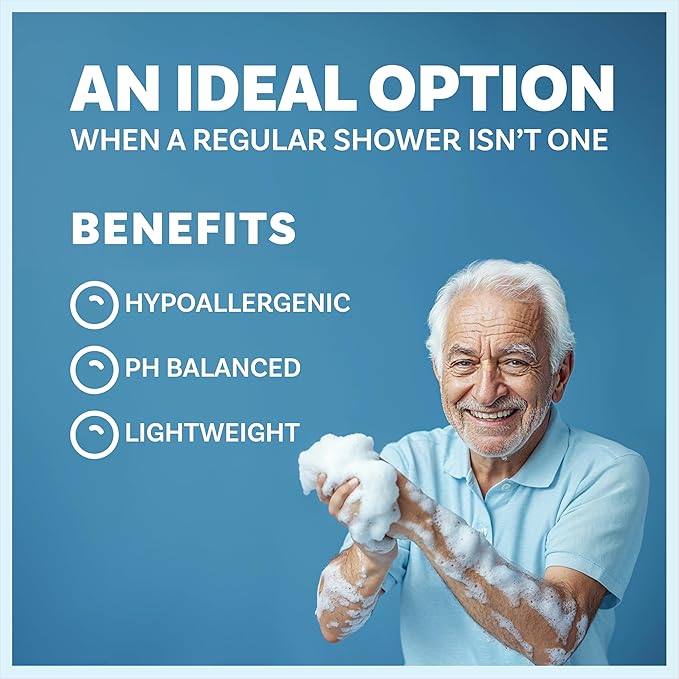 Scrubzz Disposable No Rinse Bathing Wipes - All-in-1 Single Use Shower Wipes, Simply Dampen, Lather, and Dry Without Shampoo or Rinsing (Lavender, 8-Pack)