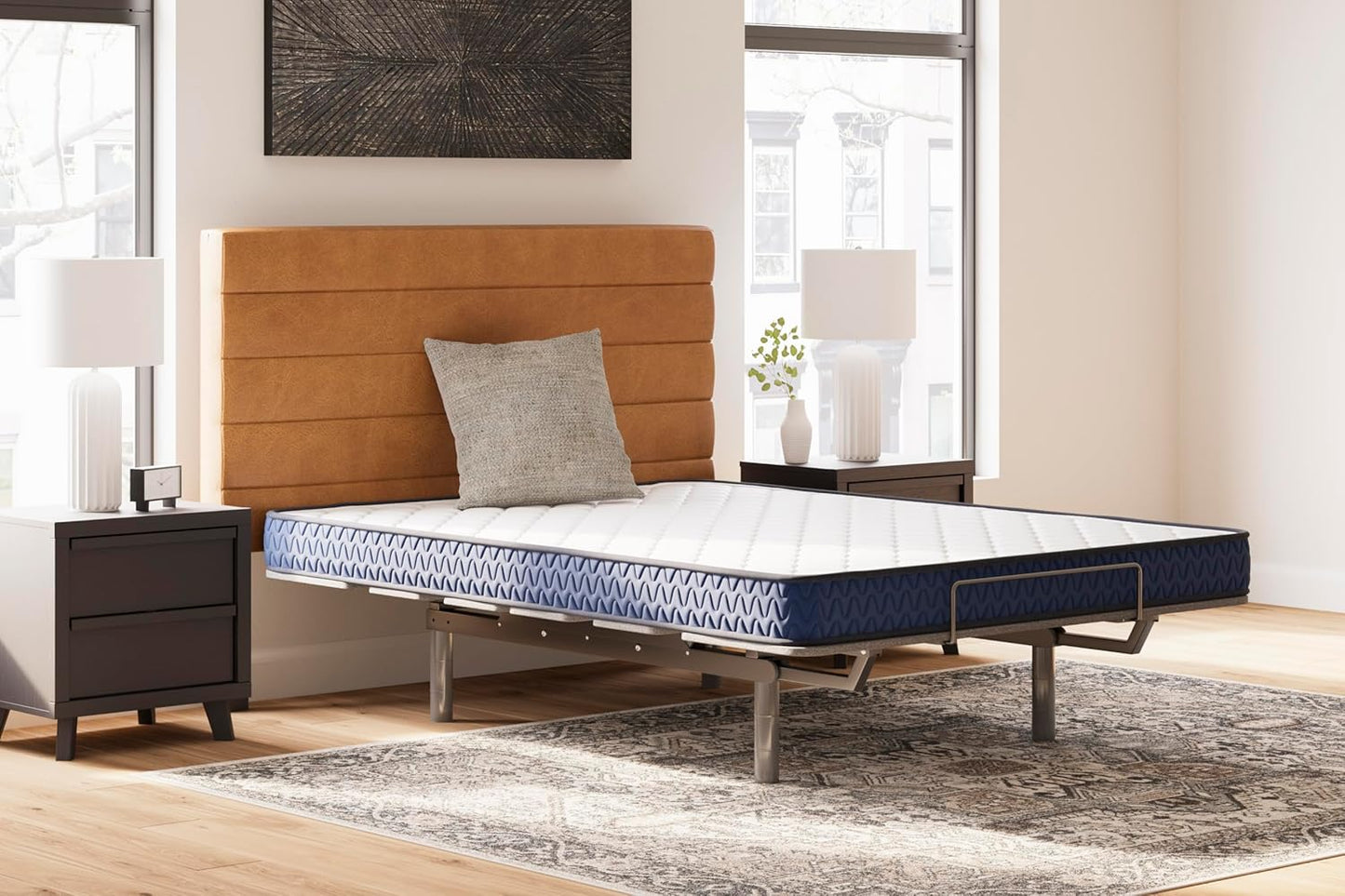 Signature Design by Ashley Twin Size Medium Firm 6 Inch Memory Foam Mattress with Breathable Quilted Cover, Fiberglass Free, Mattress in A Box