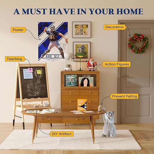 Clear Sticky Dots, Heavy Duty Removable Strong Mounting Adhesive Strips for Walls, Double Sided Tape for Hanging Pictures, Balloons 168pcs