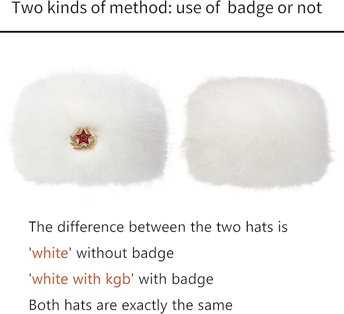LA CARRIE Women's Faux Fur Hat for Winter with Stretch Cossack Russian Style White Warm Cap