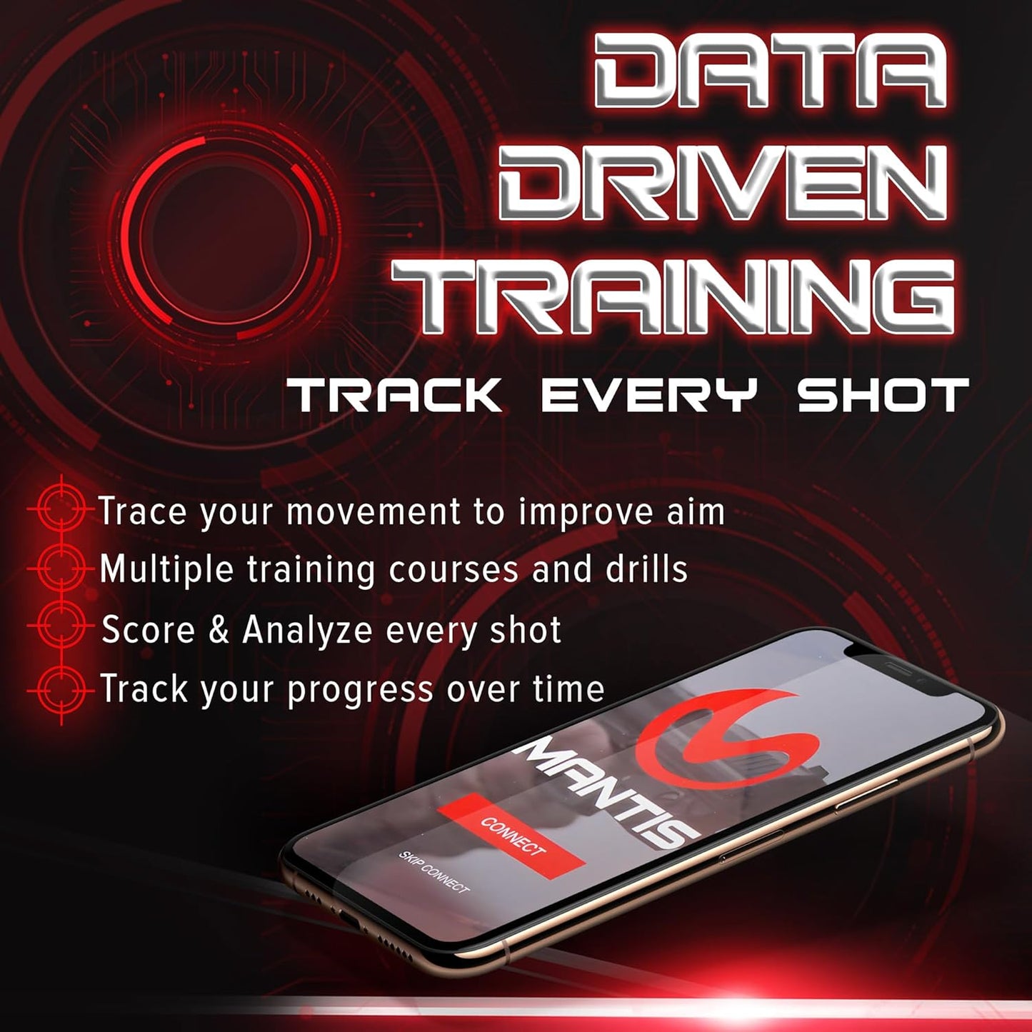 Mantis X10 Elite Shooting Performance System |Dry Fire Training System | Works with 9mm & Any Other Firearm | Score & Analyze Every Shot with Free App | Shooting Practice at Home