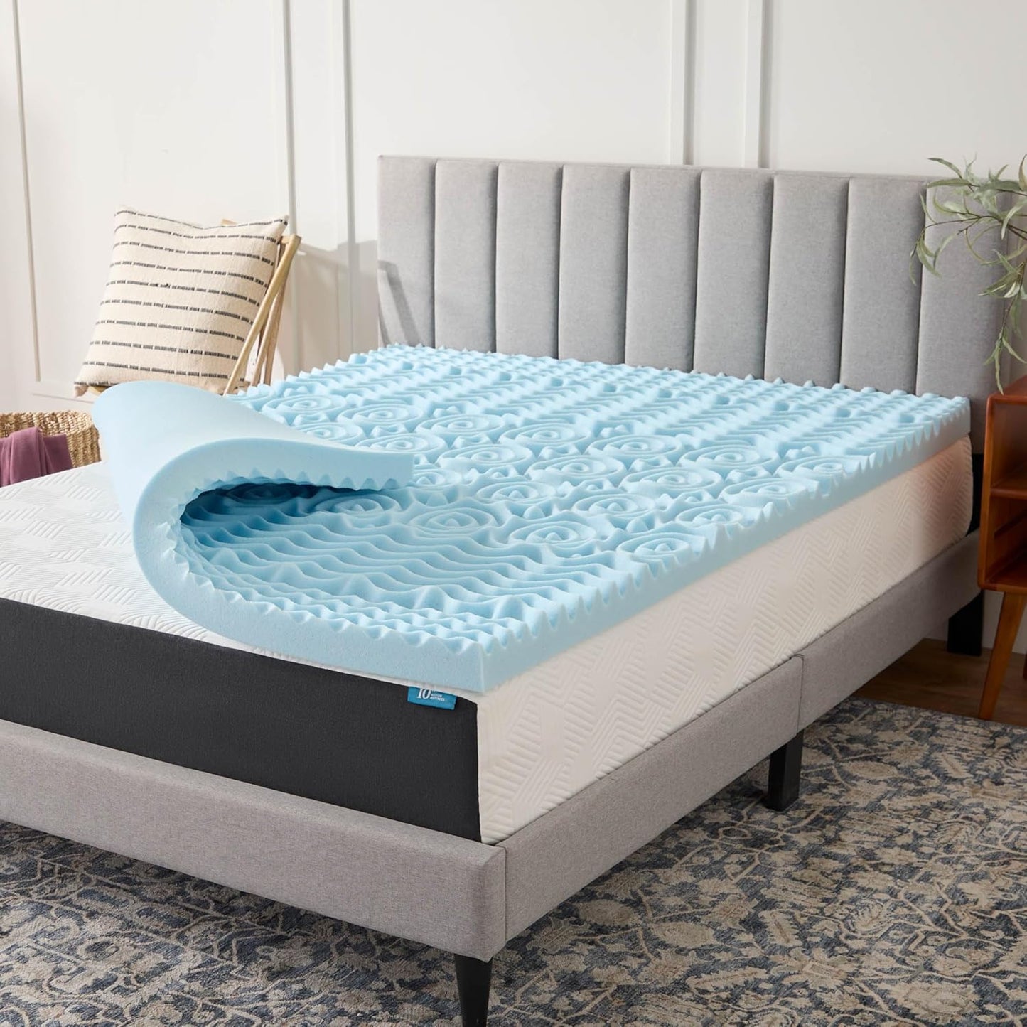 LUCID Gel Infused Memory Foam Mattress Topper – 3 Inch Mattress Topper – 5 Comfort Zones Relieve Pressure – CertiPUR-US Certified Foam - California King