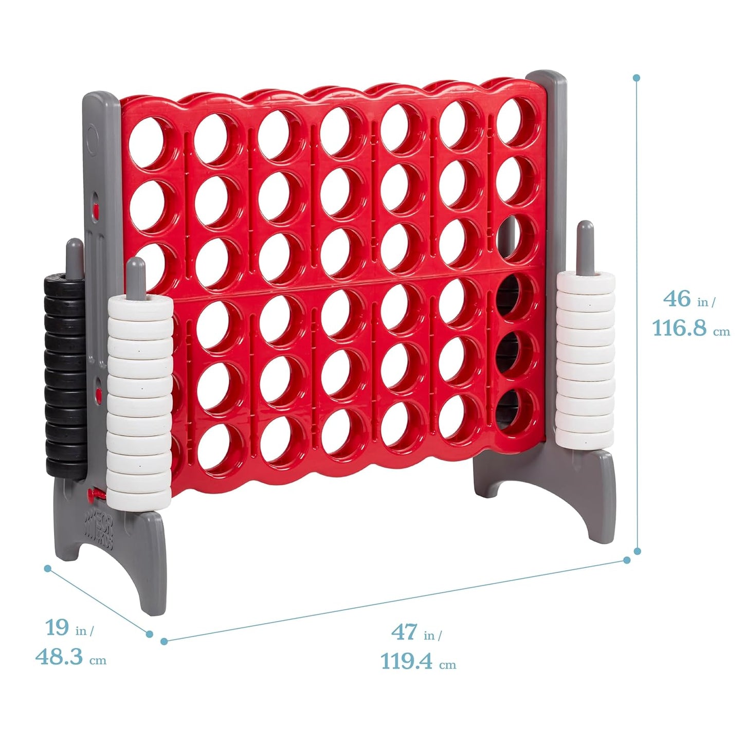 ECR4Kids Jumbo 4-To-Score, Giant Game, Red/Grey