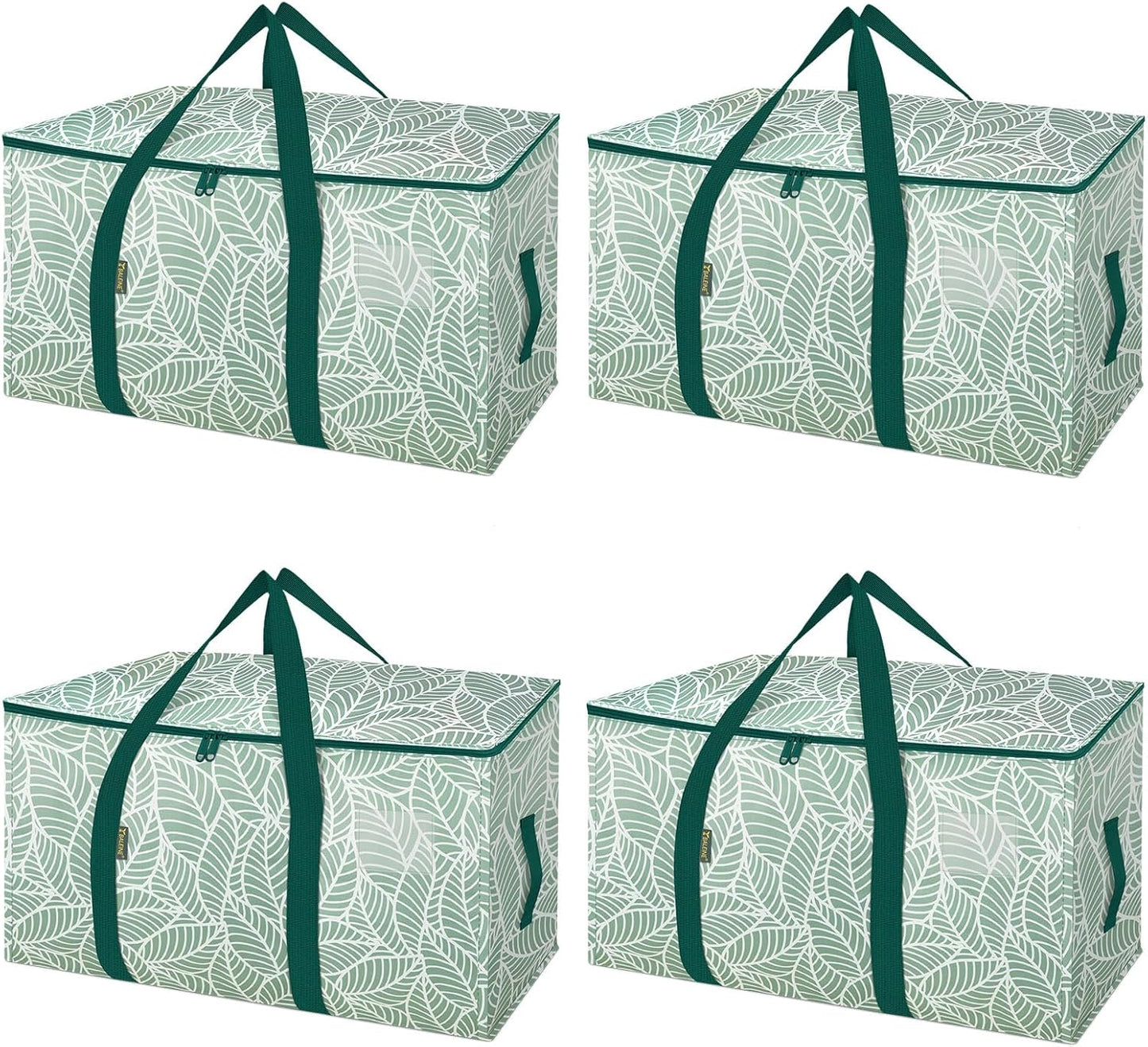 BALEINE 4-Pack Oversized Moving Bags with Reinforced Handles, Heavy-Duty Storage Tote for Clothes, Moving Supplies (Antique Folidage, 4-Pack)