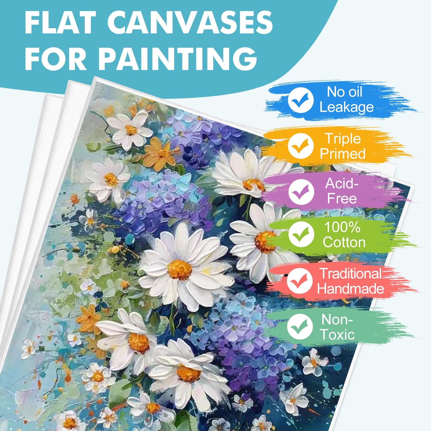ESRICH 8x10 Canvas for Painting, 12 Pack Canvas Boards for Painting Primed Acid Free Blank Canvas Panels for Oil Paint, Watercolor, Acrylic Paint, Gouache and Tempera.