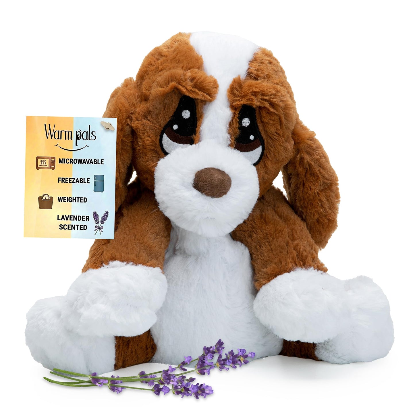 Hound Dog - Microwavable & Weighted Plush Stuffed Animal - Heated Plushie for Warmth - Cute, Soft, Cozy Toy for Adults & Children (Boys, Girls, & Toddlers) by Warm Pals