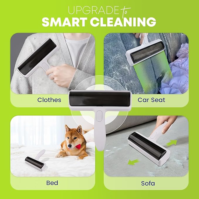 Pet Hair Remover, Reusable Roller for Cat and Dog Hair Remover for Furniture, Couch, Carpet and Car Seats, for Pet Lovers Stocking Stuffers, Eco-Friendly, No Refills Needed