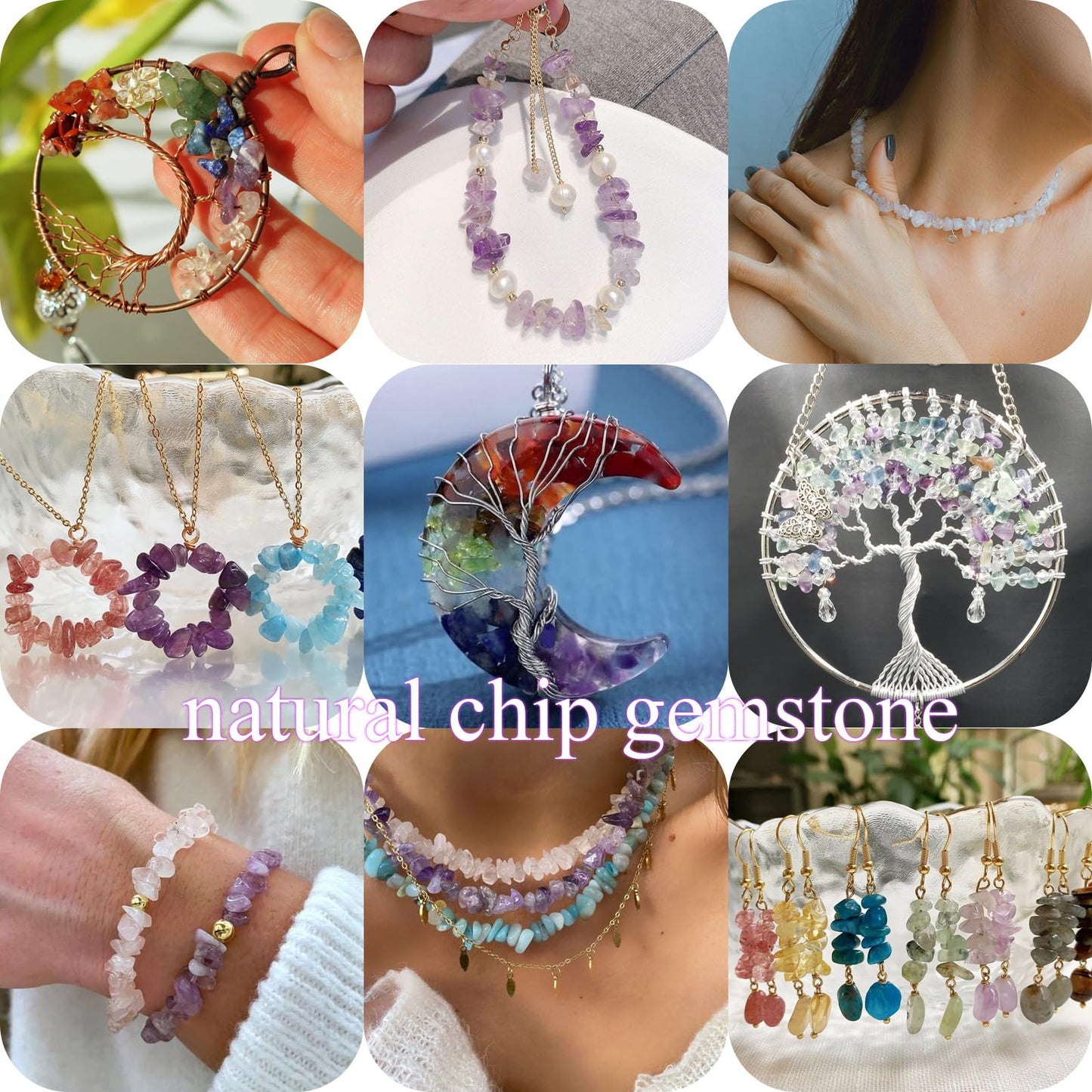 400pcs Natural Chip Stone Beads for Jewelry Making Green Ghost Quartz 5-8mm Irregular Gemstones Healing Crystal Loose Rocks Bead Hole Drilled for Ring Earrings Necklace Bracelet Making DIY Art Crafts