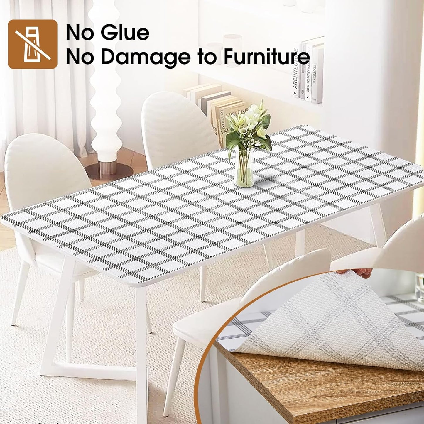 Beautysaid Shelf and Drawer Liner for Kitchen Cabinet, Non Adhesive Non Slip Shelf Paper Waterproof Washable Thickened for Dresser Pantry Shelve Bathroom Protector Liner(Plaid,18 in x 20 FT)