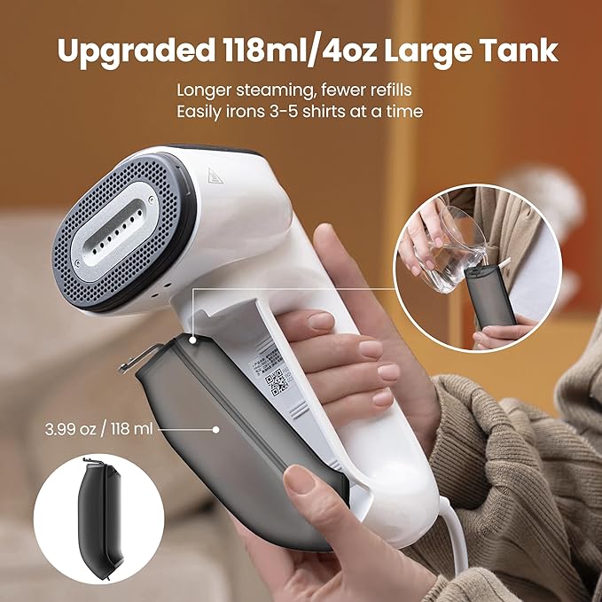 Neakasa Magic 1 Vacuum Steamer, Handheld Travel Garment Steamer for Clothes, 2300Pa Suction for Fabric Grip, Featuring Exclusive AirIron Technology (for 110-120V Use)