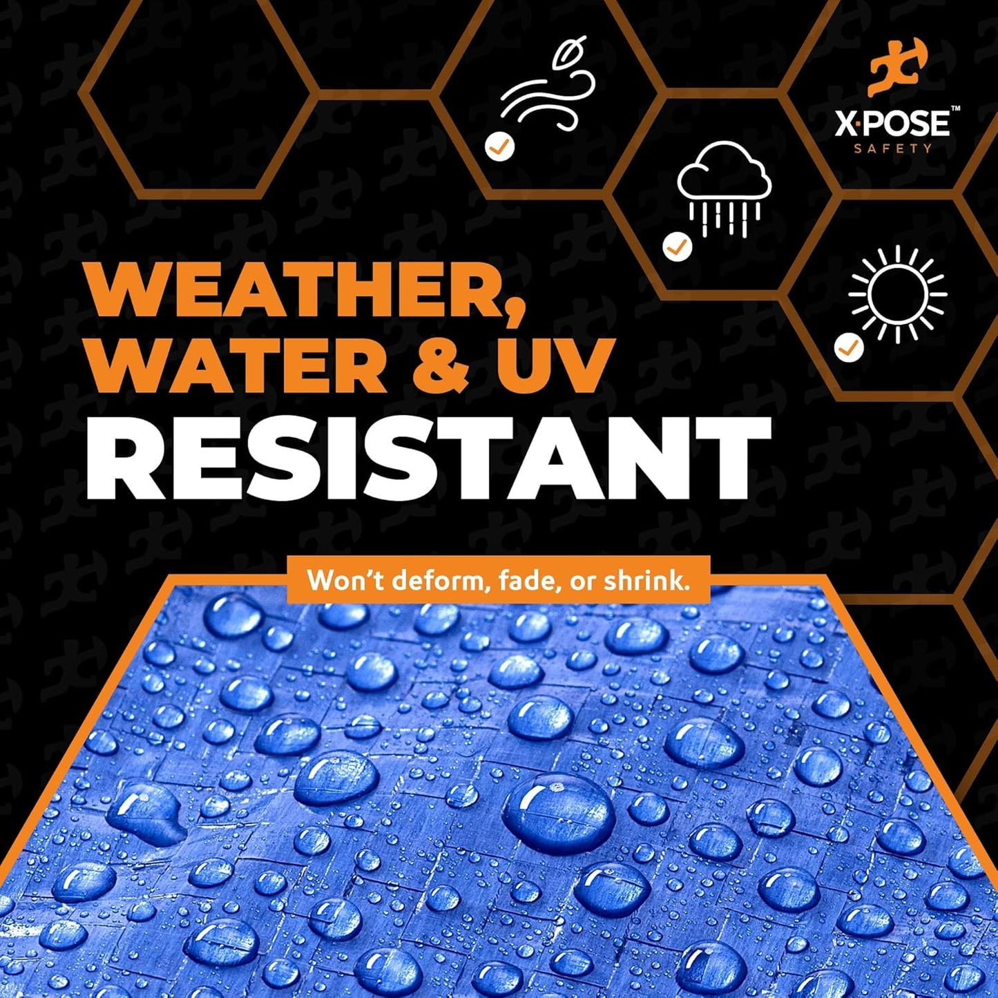 Better Blue Poly Tarp 15' x 25' - Multipurpose Protective Cover - Lightweight, Durable, Waterproof, Weather Proof - 5 Mil Thick Polyethylene - by Xpose Safety