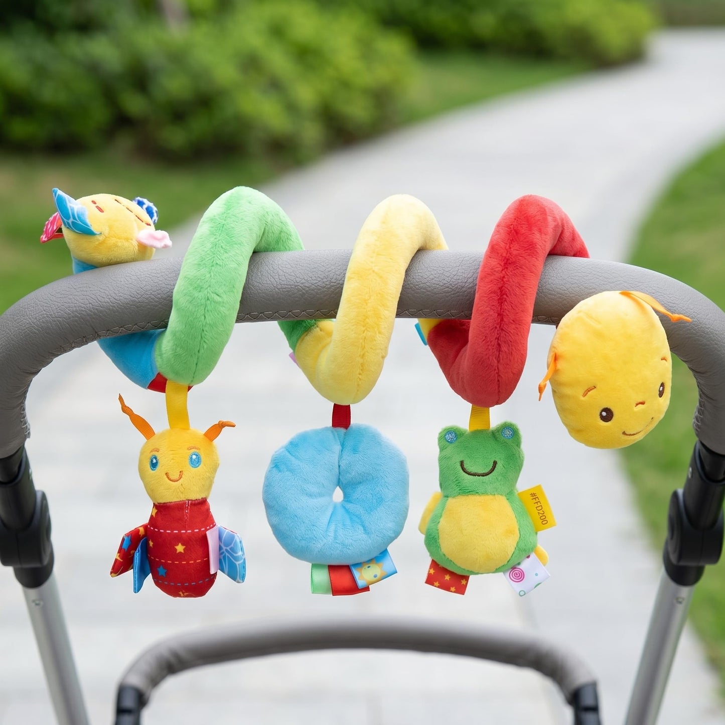 Abaodam Car Seat and Stroller, Spiral Carseat Toy with Hanging Rattles and Bell, Infant Activity Center for Crib Mobile, Boys Travel Accessories