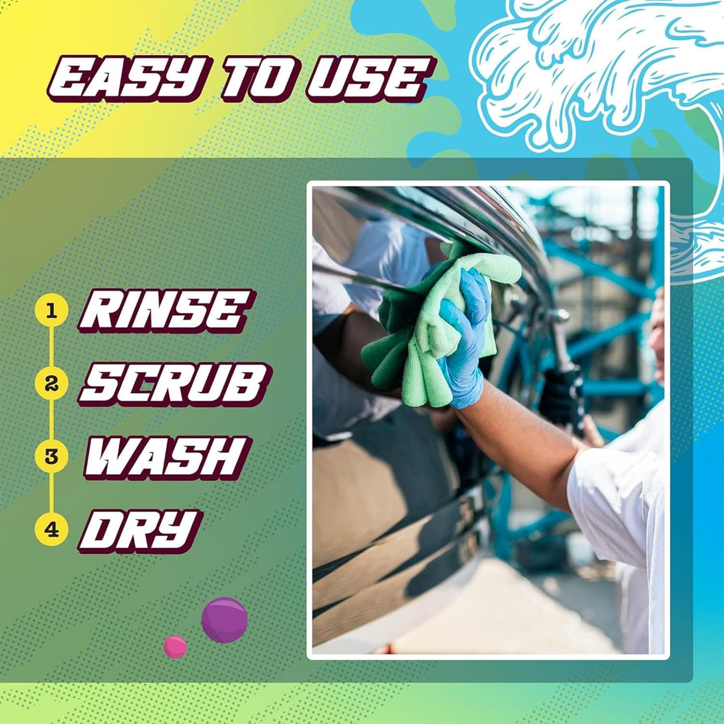 Salty Captain Boatie Wash N Wax - (Bubble Gum Scent) Foaming Car & Boat Wash and Wax Concentrate, Cleans Away Salt, Marine Residue, Dirt | pH Balanced