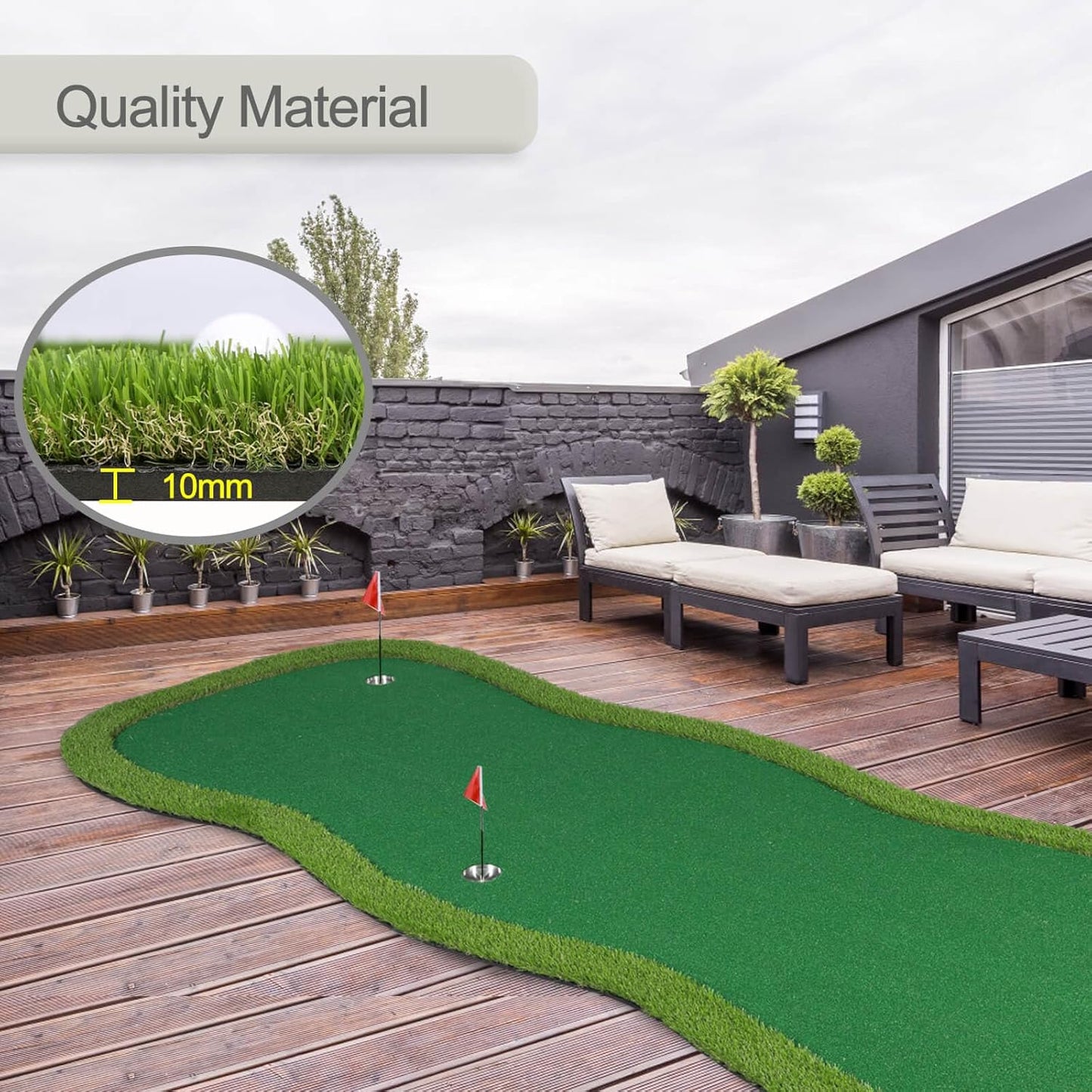 Golf Putting Green, Practice Putting Green Mat, Large Professional Golfing Training Mat for Indoor Outdoor…