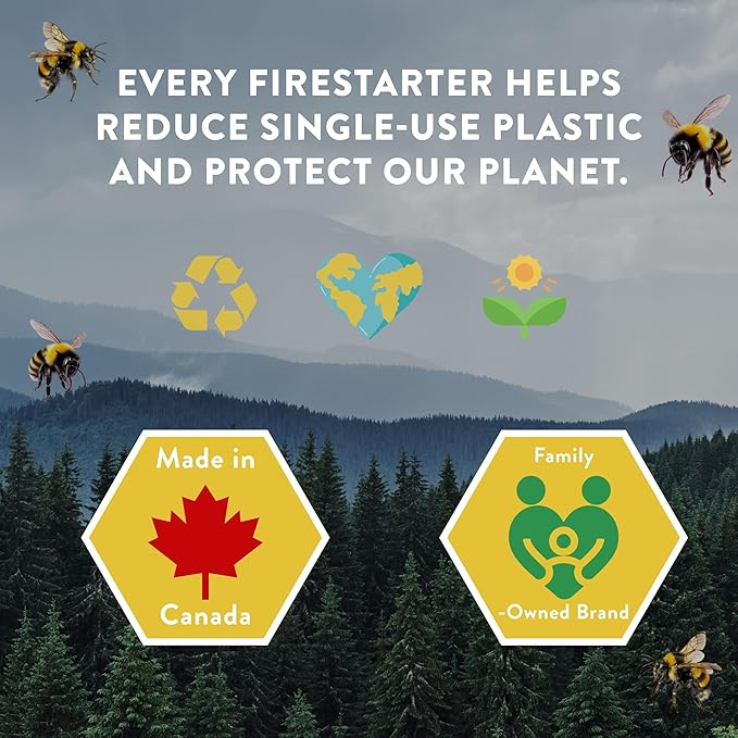 FireSTARTERZ™ 100% Beeswax All-Natural Eco-Friendly Fire Starters – Non-Toxic, Long-Burning, Waterproof – Perfect for Camping, BBQ, Fire Pits, Fireplaces, Wood Stoves & Emergency Kits